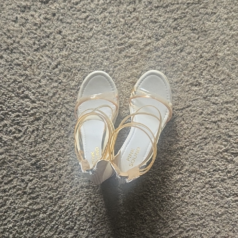 Stylish White And Off White Heels. NEVER WORN. Can Be Used To Dress Up Or Casual